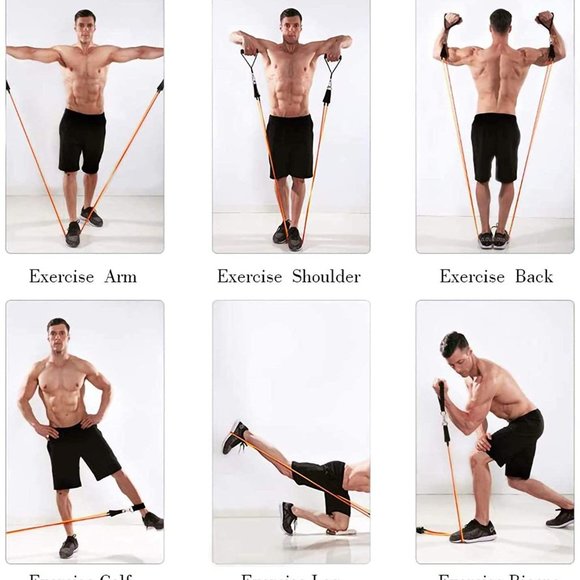 Resistance Bands Set, Exercise Bands with Handles, - Picture 3 of 7